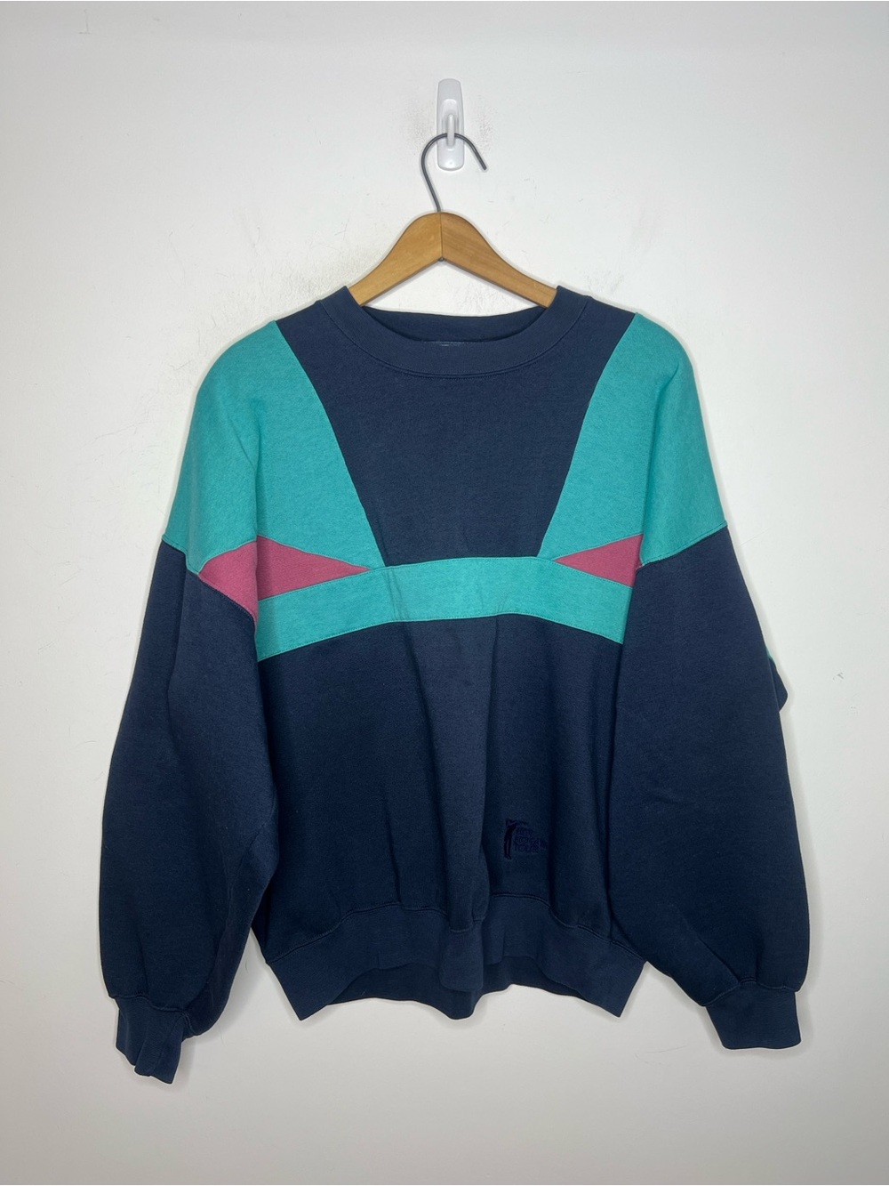 Vintage Ben Hogan Tour Colorblock Golf Sweatshirt Men’s L 80s 90s Teal Navy